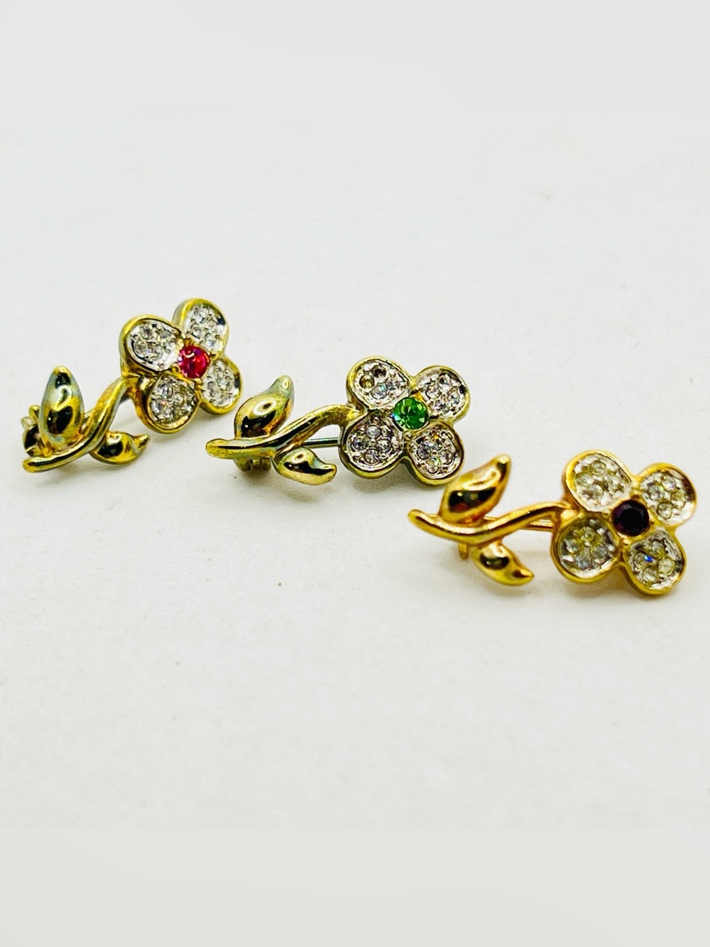 Joan Rivers Classics Collection Flower Scatter Pins Brooch Lot Of 3